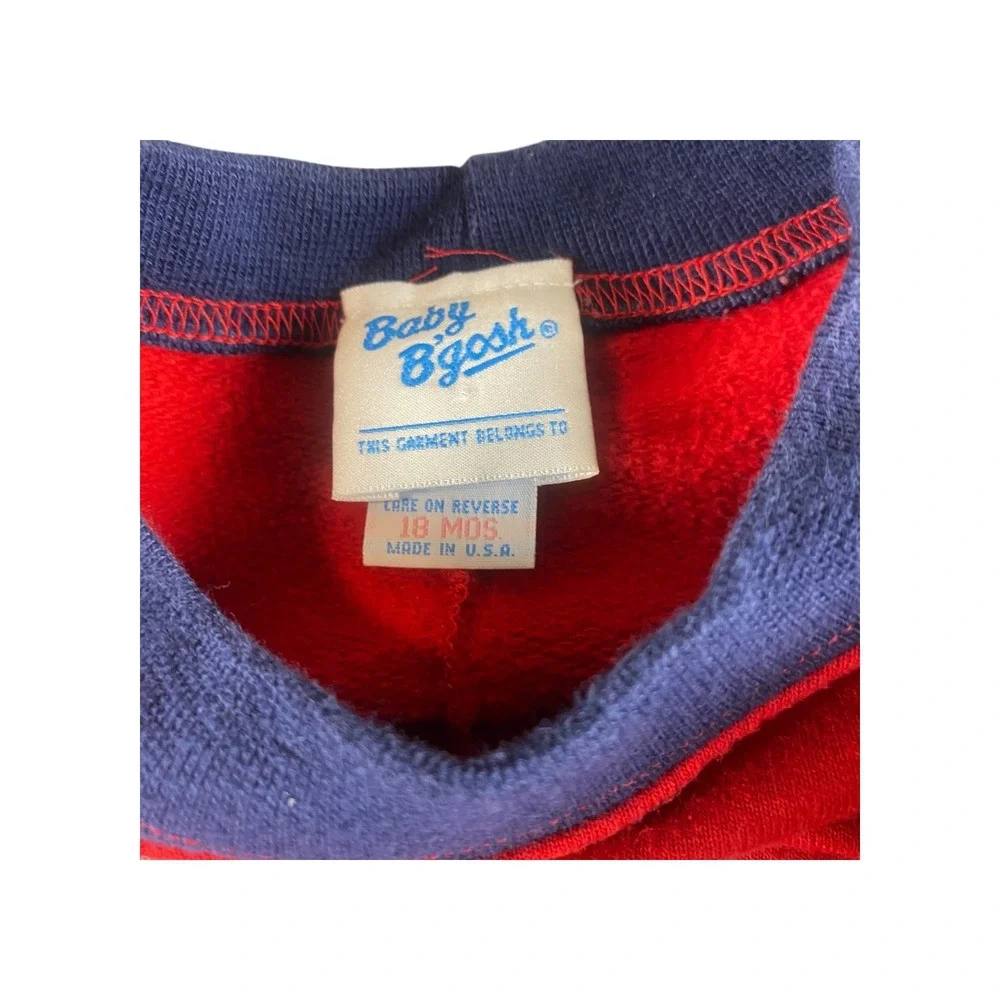 VTG Baby B'gosh Baby Red Long Sleeve Bunting‎ Pajamas 18 Months Snap Front